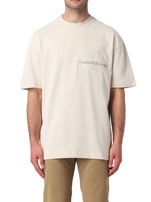 Ανδρικό T-Shirt Calvin Klein Monologo Oversized Tee Eggshell J30J323494-ACF | T-Shirts