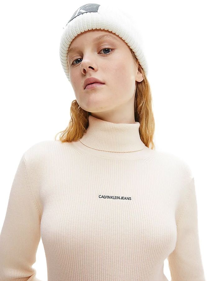 Γυναικείο Πουλόβερ Calvin Klein Micro Branding Roll Neck Muslin J20J216606 -ACJ