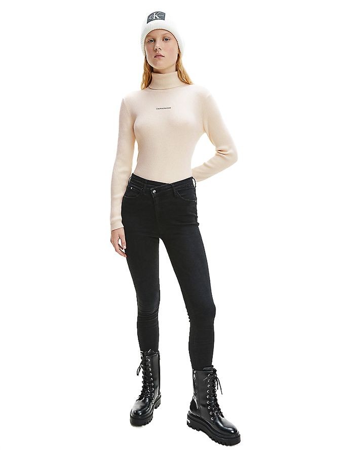 Γυναικείο Πουλόβερ Calvin Klein Micro Branding Roll Neck Muslin J20J216606 -ACJ