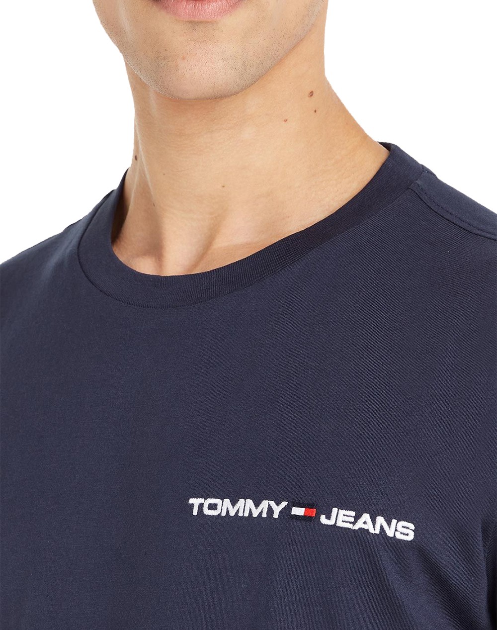 Ανδρικό T-Shirt Tommy Jeans Chest Navy Tjm Linear DM0DM16878-C87 Clsc Twilight Tee
