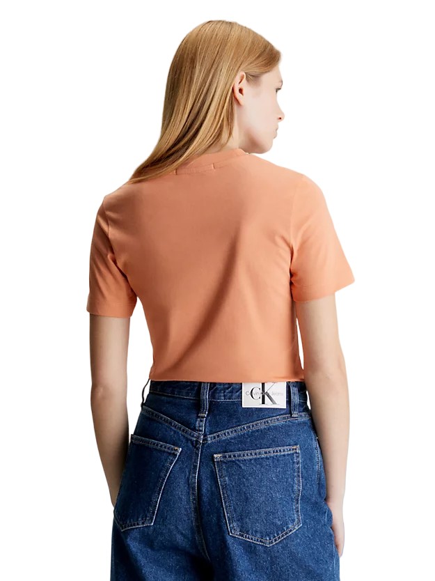 Γυναικείο T-Shirt Klein Orange Calvin Fit J20J221426-SG8 Tropical Tee Slim Monologo