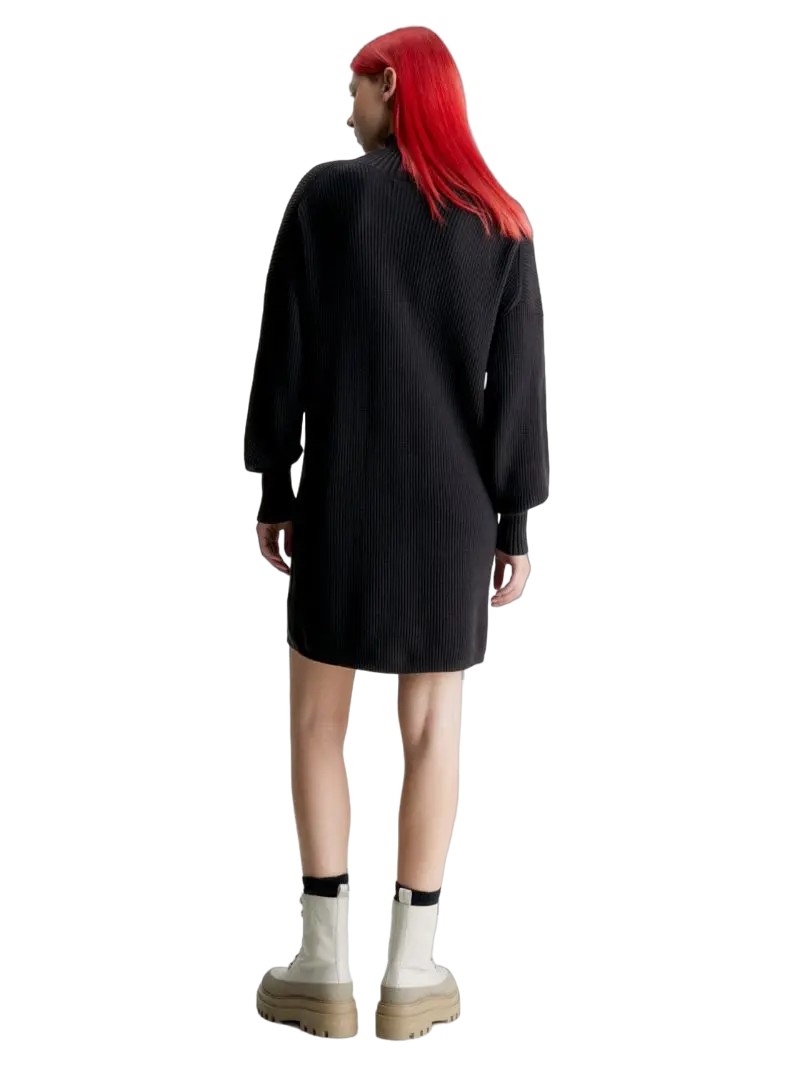 Γυναικείο Φόρεμα Calvin Klein Woven Label Loose Sweater Dress Ck Black  J20J221992-BEH