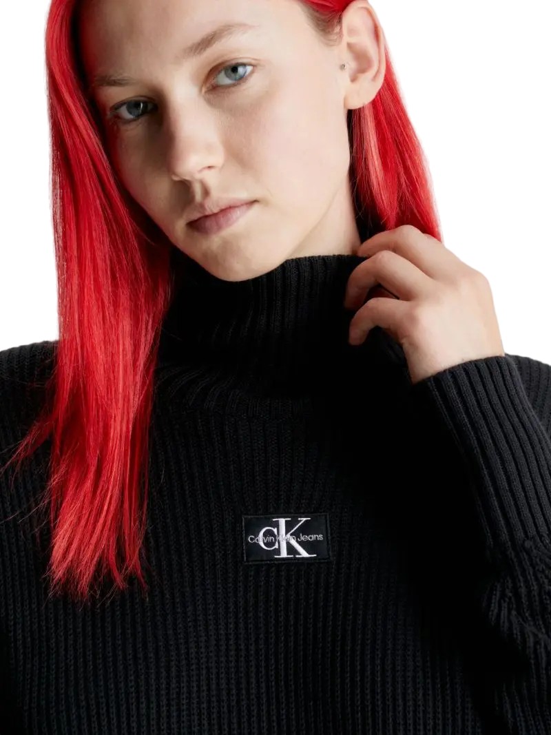 Klein Sweater Label J20J221992-BEH Γυναικείο Loose Woven Dress Calvin Φόρεμα Ck Black