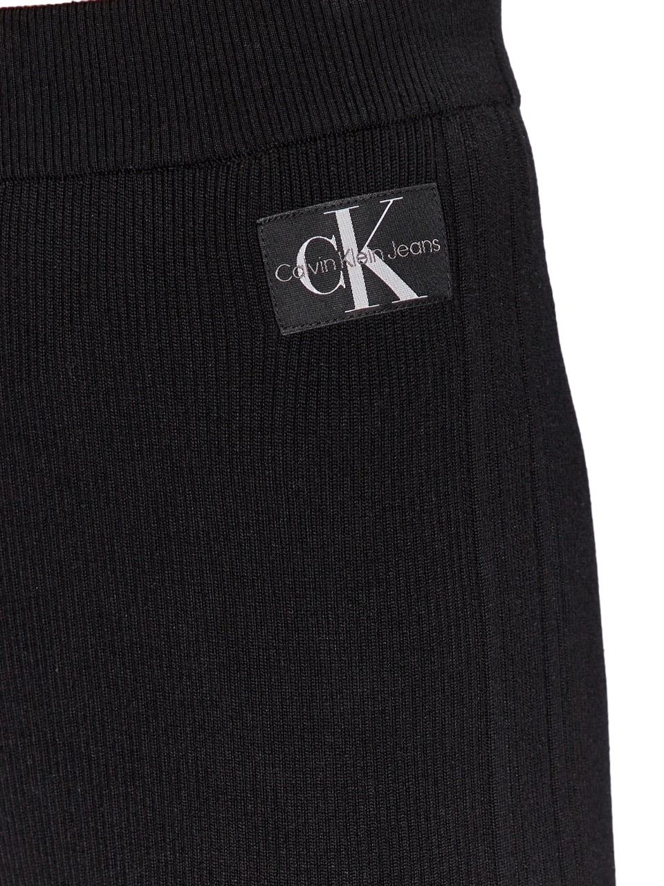 Straight Παντελόνι Γυναικείο Φόρμα J20J222114-BEH Klein Calvin Black Knitted Badge Ck Pants