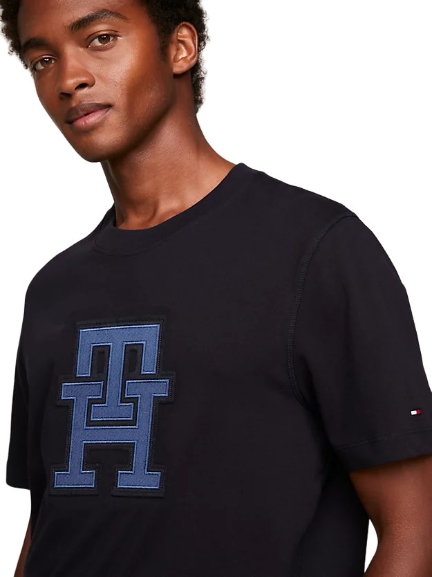 Ανδρικό T-Shirt Tommy Hilfiger Sky Tee MW0MW32589-DW5 Applique Monogram Desert