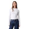 Γυναικεία Μπλούζα Calvin Klein Woven Label Rib Ls Top Bright White J20J224760-YAF