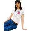 Γυναικείο T-shirt Tommy Jeans Tjw Slim Wavy Flag Tee Ext Ecru DW0DW22781-YBL