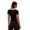 Γυναικείο Top Calvin Klein A Woven Label 2X2 Rib Baby Tee Black LV047C200G-UB1