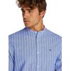 Ανδρικό Πουκάμισο Tommy Jeans Linen Mix Bnd Stp Ext Tempo Blue Ecru DM0DM20893-0BA