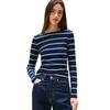 Γυναικεία Μπλούζα Τommy Jeans Tjw Slim Essential Rib Ls Dark Night Navy / Stripe DW0DW17387-0A6
