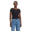 Γυναικείο Top Calvin Klein A Woven Label 2X2 Rib Baby Tee Black LV047C200G-UB1