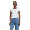 Γυναικείο Top Calvin Klein A Woven Label 2X2 Rib Baby Tee Brilliant White LV047C200G-YAA