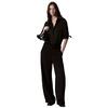 Γυναικείο Παντελόνι Calvin Klein Clean Poly Twill Wide Leg Black LV044H413G-UB1