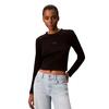 Γυναικεία Μπλούζα Calvin Klein A- LS Monogram Baby Tee Black LV047A803G-UB1