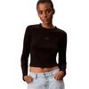 Γυναικεία Μπλούζα Calvin Klein A- LS Monogram Baby Tee Black LV047A803G-UB1