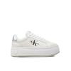 Γυναικεία Sneakers Calvin Klein Bold Platf Low Lace Lth Ml Mtl Bright White Silver YW0YW01516-0K9