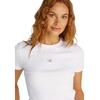 Γυναικείο T-shirt Calvin Klein Woven Label Rib Fitted Brilliant White J20J225245-YAA
