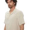 Ανδρικό Πουκάμισο Calvin Klein Linen Cotton Cuban Ss Shirt Silver Lining K10K114197-PE0