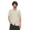 Ανδρικό Πουκάμισο Calvin Klein Linen Cotton Cuban Ss Shirt Silver Lining K10K114197-PE0