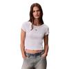 Γυναικείο Top Calvin Klein A Woven Label 2X2 Rib Baby Tee Brilliant White LV047C200G-YAA