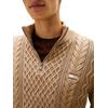 Ανδρικό Πουλόβερ Tommy Jeans TJM Slim Badge Cable Qrtr Zip Coastal Taupe Tonal DM0DM22103-0HD