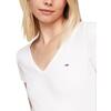 Γυναικείο T-shirt Tommy Jeans Slim Essential Rib V Ss White DW0DW17385-YBR