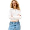 Γυναικεία Μπλούζα Τommy Jeans Tjw Slim Esswntial Rib Ls Ecru DW0DW17387-YBL