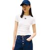 Γυναικείο T-shirt Tommy Jeans Tjw Slim Badge Rib Ecru DW0DW17881-YBL