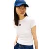 Γυναικείο T-shirt Tommy Jeans Tjw Slim Badge Rib Ecru DW0DW17881-YBL