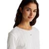 Γυναικεία Μπλούζα Tommy Jeans Slim Pointelle Rib Ls Ecru DW0DW19503-YBL