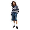 Γυναικείο Πουλόβερ Tommy Jeans Tjw Stripe Logo Sweater Ext Dark Night Navy / Stripe DW0DW21682-C1G