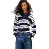 Γυναικείο Πουλόβερ Tommy Jeans Tjw Stripe Logo Sweater Ext Dark Night Navy / Stripe DW0DW21682-C1G