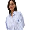 Γυναικείο Πουκάμισο Tommy Jeans TJW Ovs Badge Stripe Shirt Vintage Iris DW0DW21450-C5Z