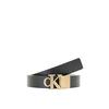 Γυναικεία Ζώνη Calvin Klein Monogram Plaque Buckle 25mm Rev Na Black Crockery Tumbled Gold LV04K7005G-UB1