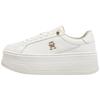 Γυναικεία Sneakers Tommy Hilfiger Th Platform Sneaker LThr Ecru FW0FW08209-YBL