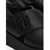 Γυναικεία Σανδάλια Tommy Hilfiger TH Logo Hw Padded Leather Sandal Black FW0FW08808-BDS