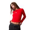 Γυναικεία Μπλούζα Calvin Klein A-Ls Monogram Baby Tee Fiery Red LV047A803G-BJ8