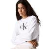 Γυναικείο Φούτερ Calvin Klein Ls Monologo French Terry Rlxd Cn Brilliant White LV047B234G-YAA