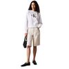 Γυναικείο Φούτερ Calvin Klein Ls Monologo French Terry Rlxd Cn Brilliant White LV047B234G-YAA