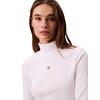 Γυναικεία Μπλούζα Calvin Klein Ls Woven Label Turtleneck Brilliant White LV047D203G-YAA