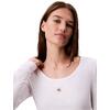 Γυναικείο Τ-Shirt Calvin Klein Jeans Ls Woven Label 2X2 Rib Scoop Nec Brilliant White LV047D218G-YAA