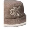 Γυναικείο Καπέλο Calvin Klein Sherpa W/Felt Reversible Bucket Demitasse Heather LV04F5095G-BAM