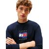 Ανδρική Μπλούζα Tommy Hilfiger Linear Flag Graphic Ls Tee Desert Sky MW0MW41497-DW5