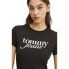 Γυναικείο T-shirt Tommy Jeans Slim Essential Logo Ext Black DW0DW19447-BDS