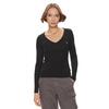 Γυναικεία Μπλούζα Tommy Jeans TJW Slim Essential Rib V Ls Black DW0DW17990-BDS