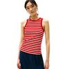Γυναικείο Top Tommy Hilfiger Slim 5X2 Rib Ns Primary Red/Ecru Stp WW0WW38635-0EX