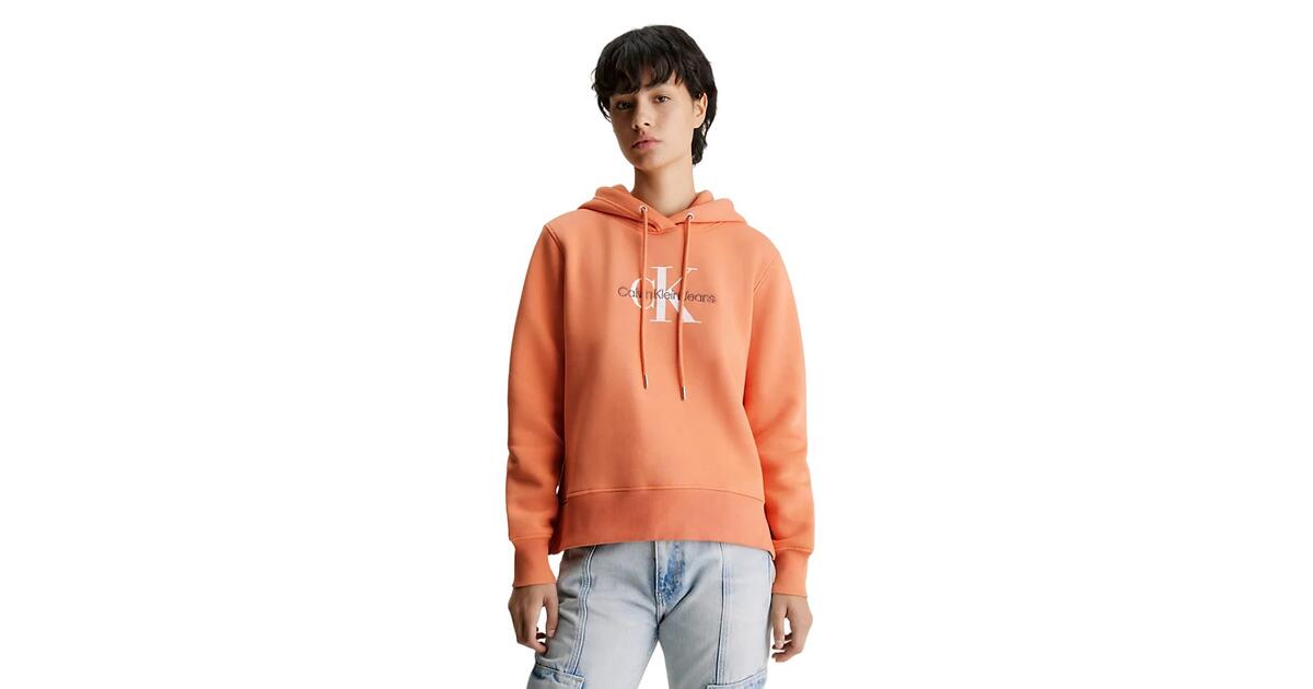 Calvin Klein Jeans ARCHIVAL MONOLOGO HOODIE - Sweatshirt - tropical  orange/orange 