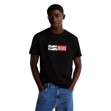 Aντρικό T-shirt Tommy Jeans Slim Entry Graphic Ext Black DM0DM20365-BDS