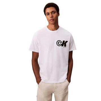 Ανδρικό T-Shirt Calvin Klein Ss 20s Ck Sport Logo Graphic Tee Brilliant White LV04RC835G-YAA