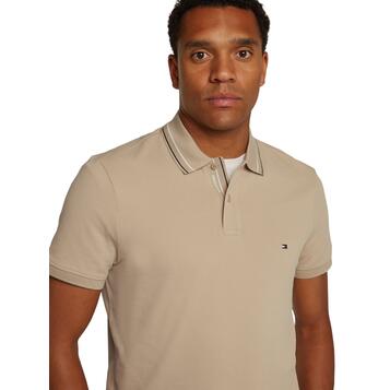 Aνδρικό Polo Tommy Hilfiger Mao Rwb Tipped Slim Sandalwood MW0MW38459-RBT